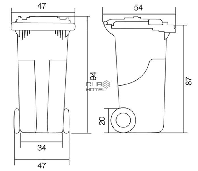 Contentor Amarelo 120L